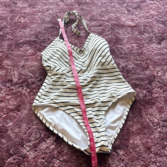Tommy Hilfiger Blue and White Striped Halter One-Piece Swimsuit size 4 - Picture 7 of 9